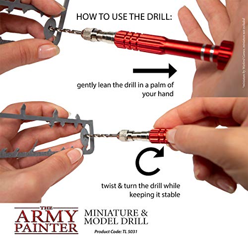 The Army Painter, Miniature & Model Drill - Pin Vise Hobby Drilling with Three Bits for Tabletop Roleplaying, Boardgames, and Wargames Miniature Modelling (Model Drill) - Image 4