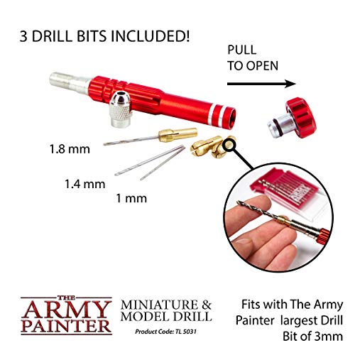The Army Painter, Miniature & Model Drill - Pin Vise Hobby Drilling with Three Bits for Tabletop Roleplaying, Boardgames, and Wargames Miniature Modelling (Model Drill) - Image 3