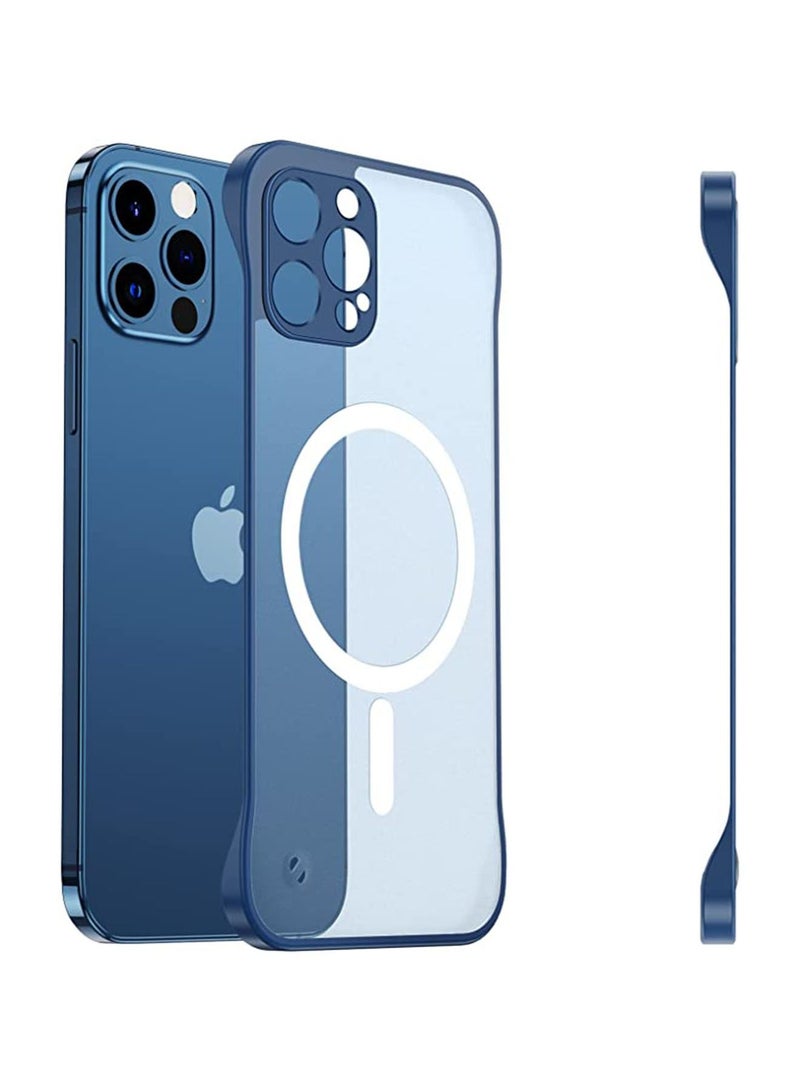 Slim Case for iPhone 14 Pro Max Compatible with MagSafe Ultra Thin Frameless Case with Mag Safe Wireless Charging Anti-Yellow Shockproof Magnetic Cover Blue  - Image 1