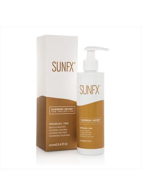 Gradual Tan Body Lotion Self Tanner | Hydrating Tan Extender Moisturizer | Build your Glow from Sunkissed to Dark | Cruelty and Toxic Free Enriched with Aloe & Vit A & E 200ml/6.8 fl oz