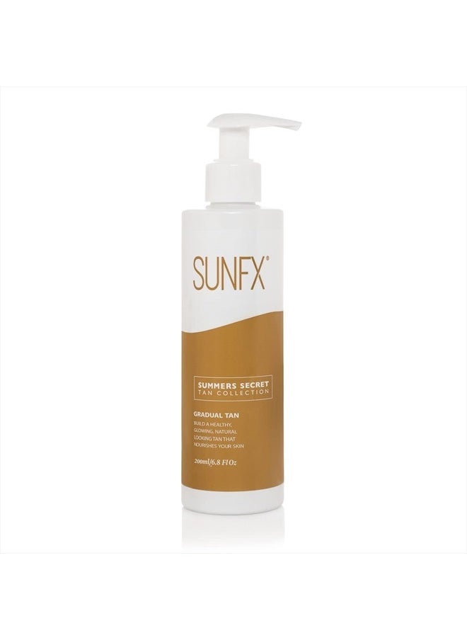 Gradual Tan Body Lotion Self Tanner | Hydrating Tan Extender Moisturizer | Build your Glow from Sunkissed to Dark | Cruelty and Toxic Free Enriched with Aloe & Vit A & E 200ml/6.8 fl oz