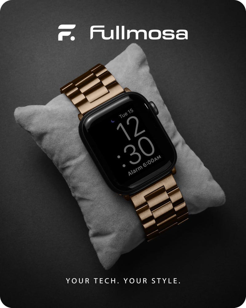 Fullmosa Metal Band Compatible with Apple Watch Bands 45mm 44mm 42mm, iWatch Band with Case for Apple Watch Series 9 8 7 6 5 4 3 2 1 SE3/2/1, Golden Coffee - Image 2