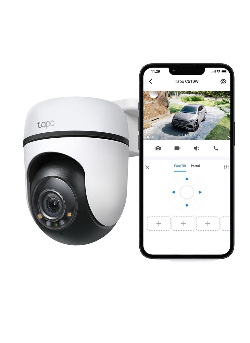tapo - Tapo TP-Link 2K 3MP 1296P Outdoor Pan/Tilt Security Wi-Fi Camera, IP65 Weatherproof, Motion Detection, 360 C510W - Image 1