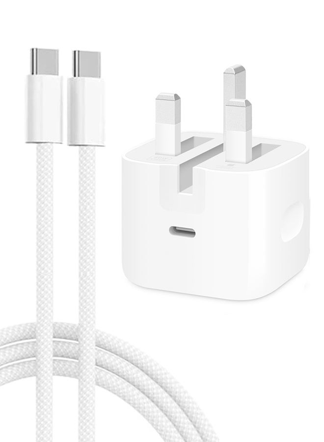 CATANES 40W USB-C Power Adapter with 60W Max Output – 3-Pin Fast Charging PD Wall Charger with Type-C Cable - Image 1