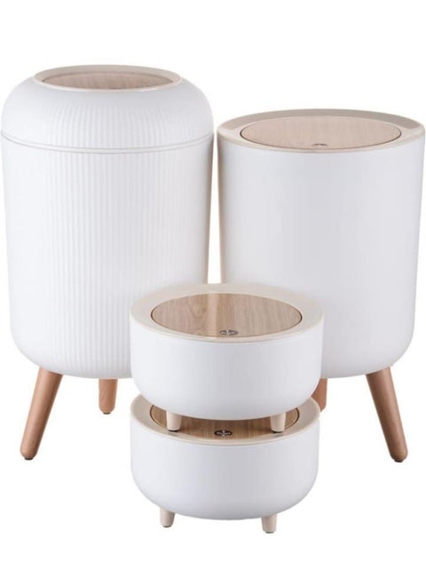 Plastic Waste Bin Set , with Touch Lid, 4 Pieces