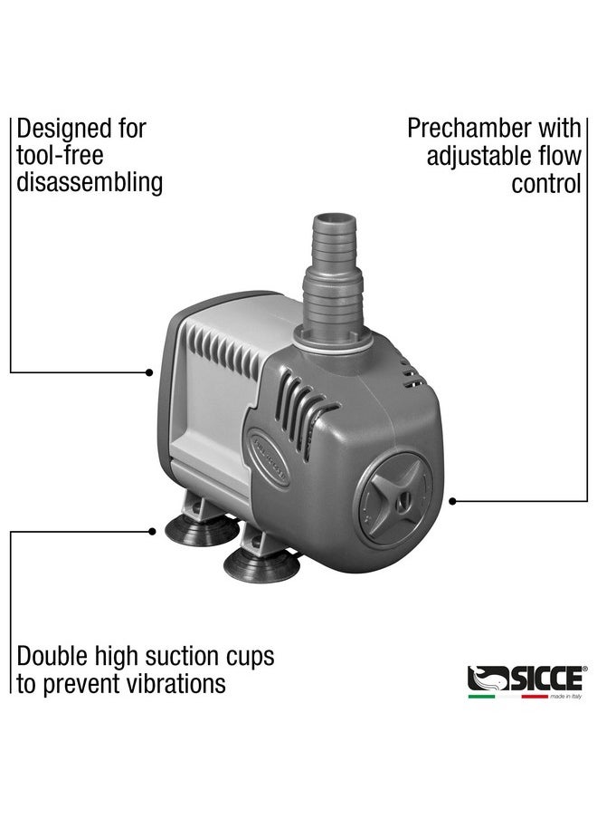 SICCE SICCE Syncra Silent 1.0 Multifunction 251 GPH Submersible Water Pump | Italian Made 16W Ultra Quiet Durable Aquarium Fish Tank, Fountain, Pond, Hydroponics, Terrarium Black | Freshwater & Saltwater  - Image 5