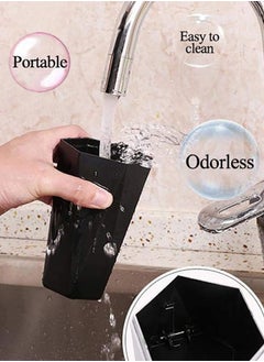 Garlo Sulfar Car Trash Can with Lid, New Car Dustbin Diamond Design, Leakproof Vehicle Trash Bin, Mini Garbage Bin for Automotive Car, Home, Office, Kitchen, Bedroom  - Image 4