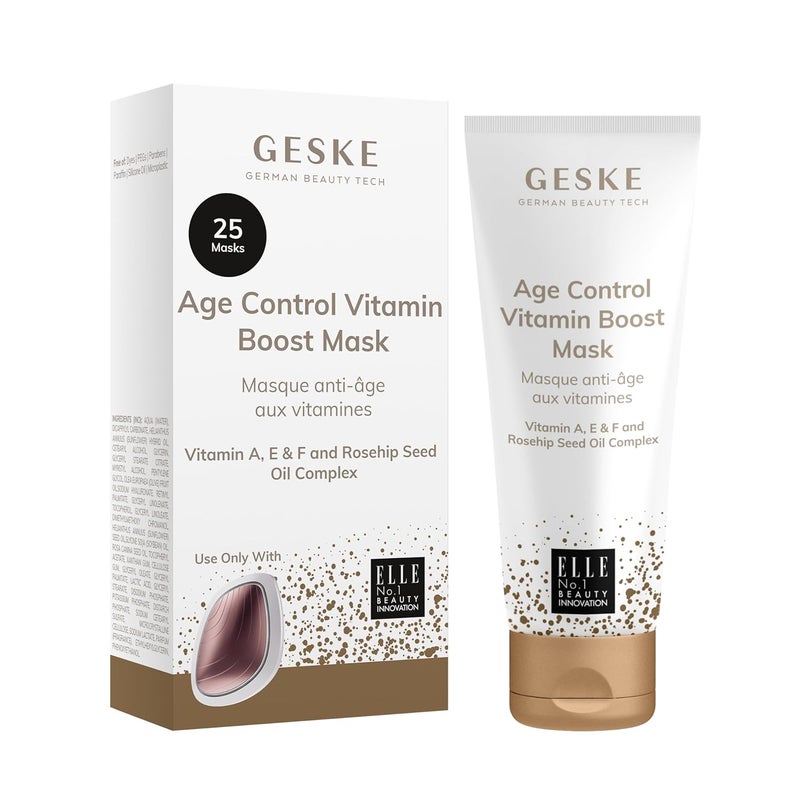 GESKE Age Control Vitamin Boost Mask  Use with our Sonic Warm  Cool Mask  Face Mask with Vitamin A E  F and Rosehip Seed Oil Complex  Enriching Formula  For Normal Skin  Vegan  Crueltyfree