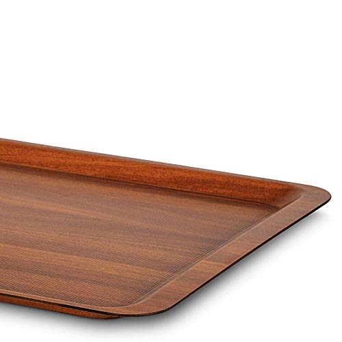 Freelance Nature Kraft Serving Tray Walnut, 37x53 cm, Rectangle, Non-Slip Surface, Decorative Anti-Skid Kitchen & Dining/Coffee Table Trays for Breakfast/Food/Tea - Brown, Made in Europe - Image 2