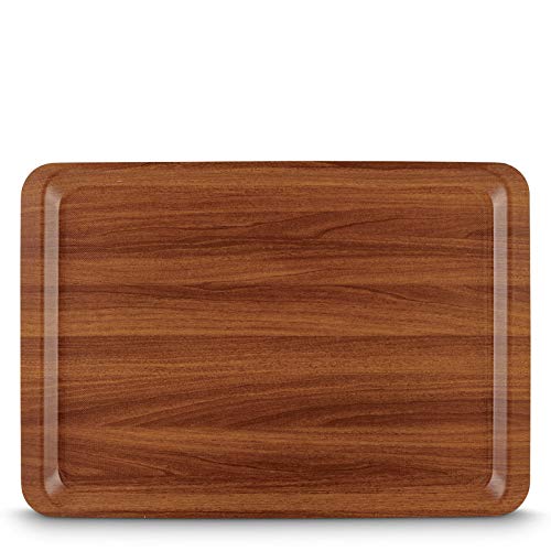 Freelance Nature Kraft Serving Tray Walnut, 37x53 cm, Rectangle, Non-Slip Surface, Decorative Anti-Skid Kitchen & Dining/Coffee Table Trays for Breakfast/Food/Tea - Brown, Made in Europe - Image 1