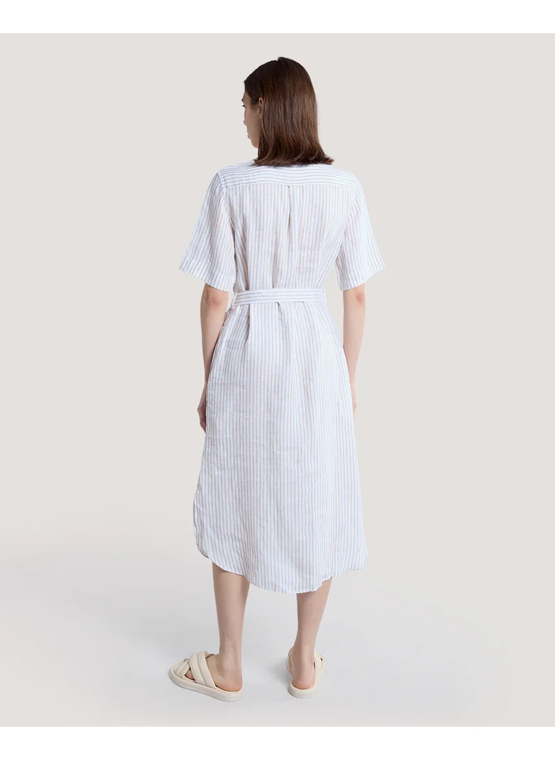 غانت Gant Striped Linen Shirt Dress