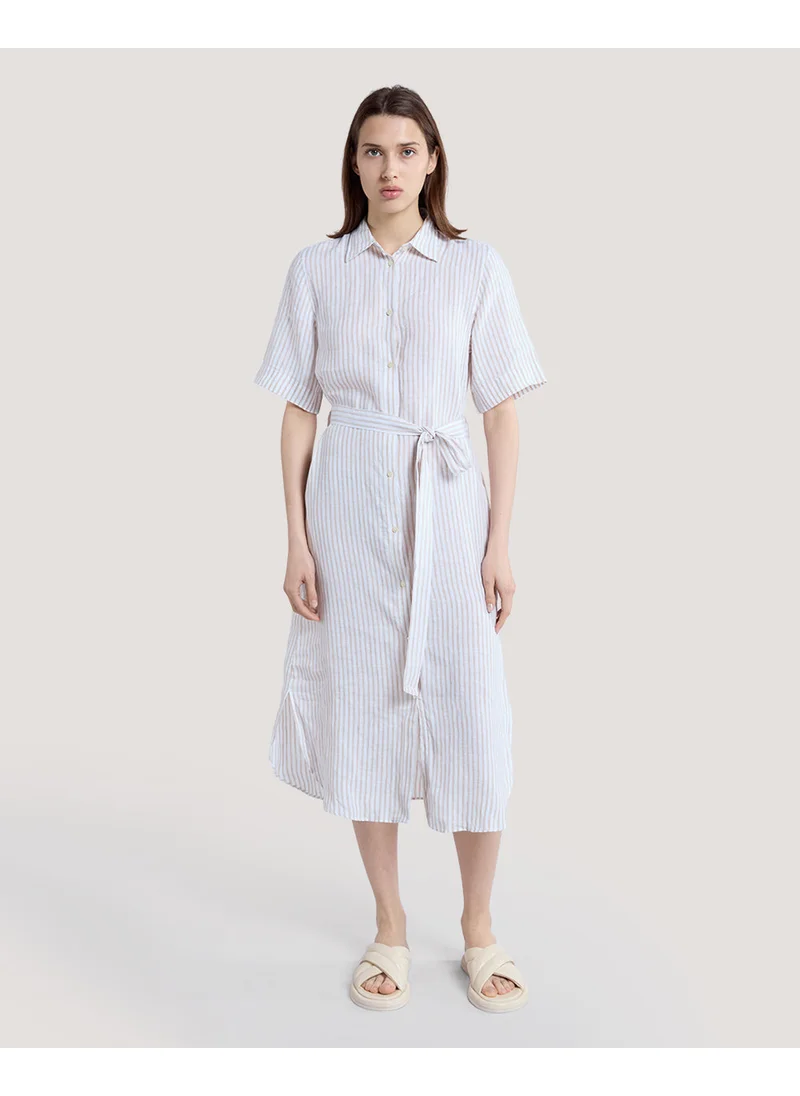 غانت Gant Striped Linen Shirt Dress