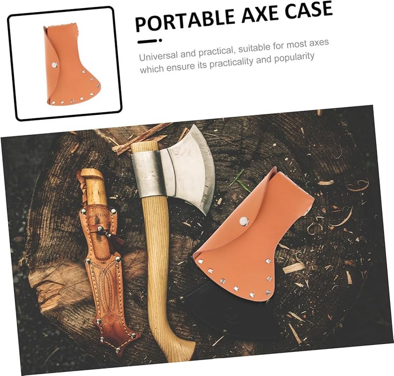 غطاء غمد الفأس الجلدي غطاء الفأس المحمول غلاف واقي للتخييم والسلامة في الهواء الطلق - Image 5