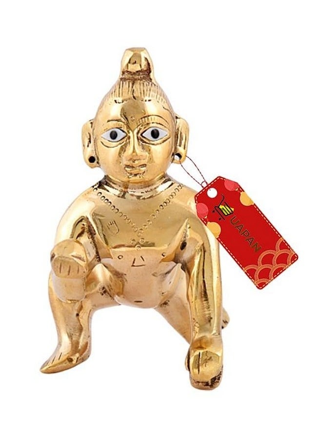 أوبان وزن UAPAN النحاسي Laddu Gopal Idol Krishna Kanha Laddo - 600 جرام (12 سم)  - Image 1