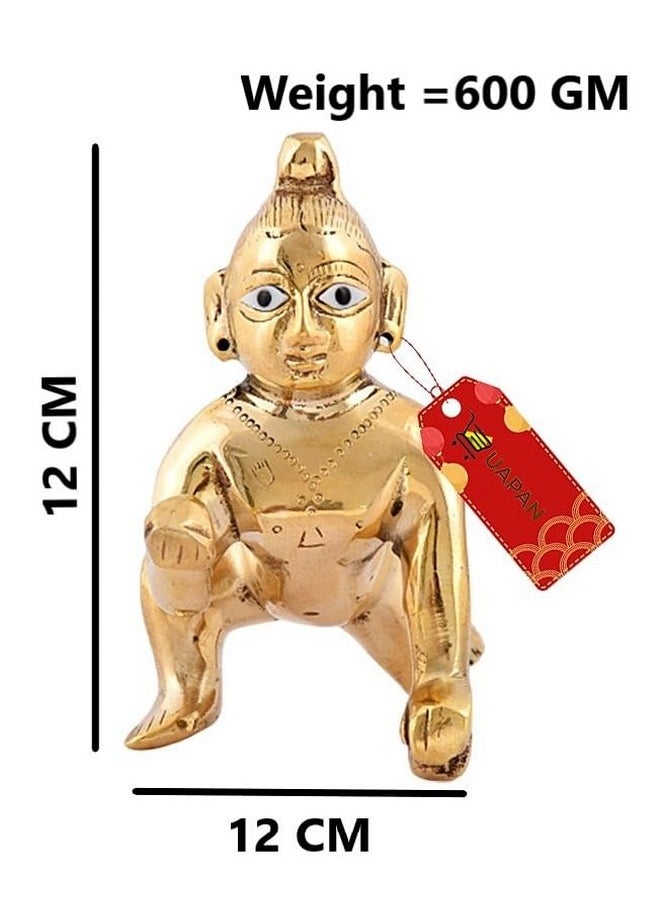 أوبان وزن UAPAN النحاسي Laddu Gopal Idol Krishna Kanha Laddo - 600 جرام (12 سم)  - Image 4