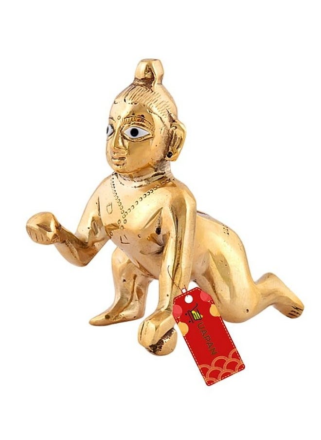 أوبان وزن UAPAN النحاسي Laddu Gopal Idol Krishna Kanha Laddo - 600 جرام (12 سم)  - Image 3
