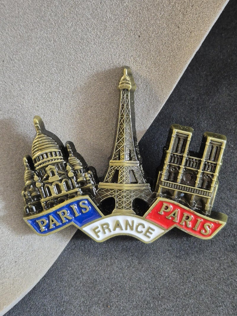 DT DECTONE Regular Metal Fridge Magnet, France, Paris 3D Metal Magnet for Fridge, Study Table, Office Desk, Premium Gift, Best Home Decor Item for Travel Enthusiasts , 1 Pack - Image 2
