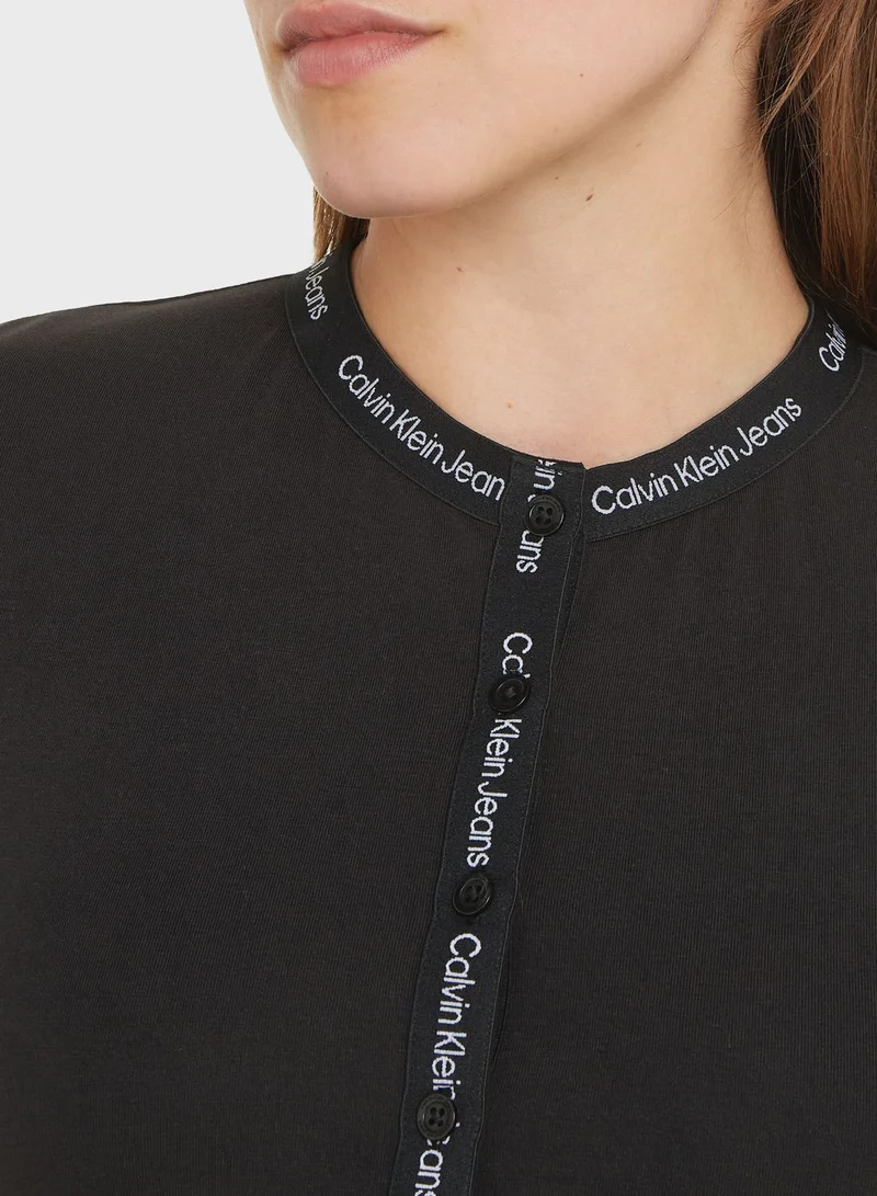 Calvin Klein Jeans Logo Tape Short Sleeve Top