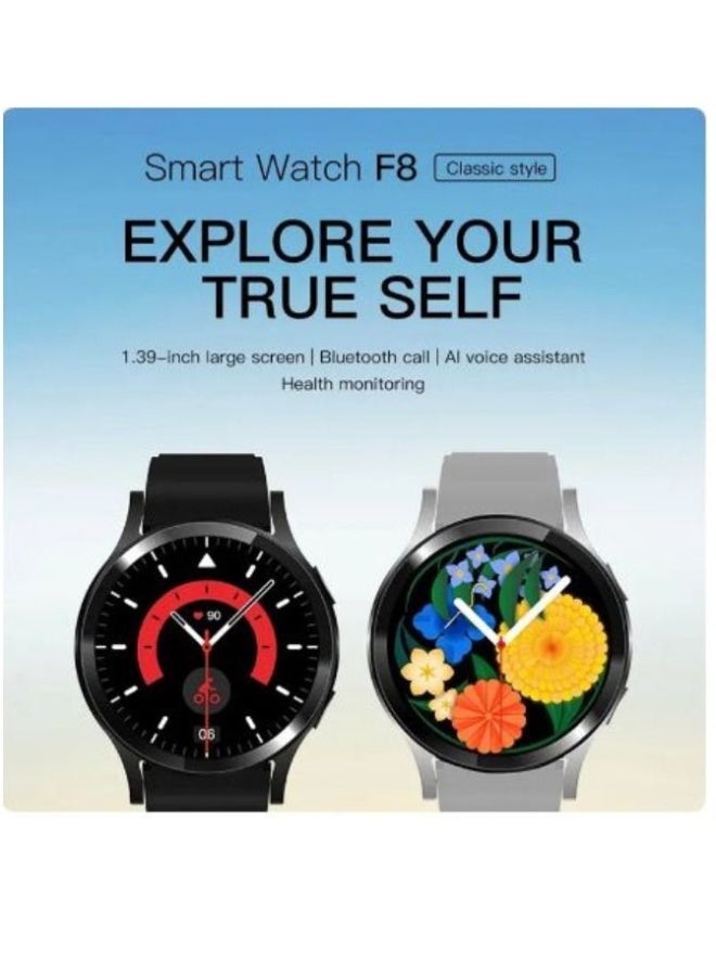F8 Smart Watch 1.39" Full HD IPS Touch Screen, Bluetooth 5.0 Calling, AI Voice Assistant, Heart Rate B.P & SpO₂ Monitor, Sleep Tracking, IP67 Waterproof Fitness Watch for Men & Women - Black - Image 4