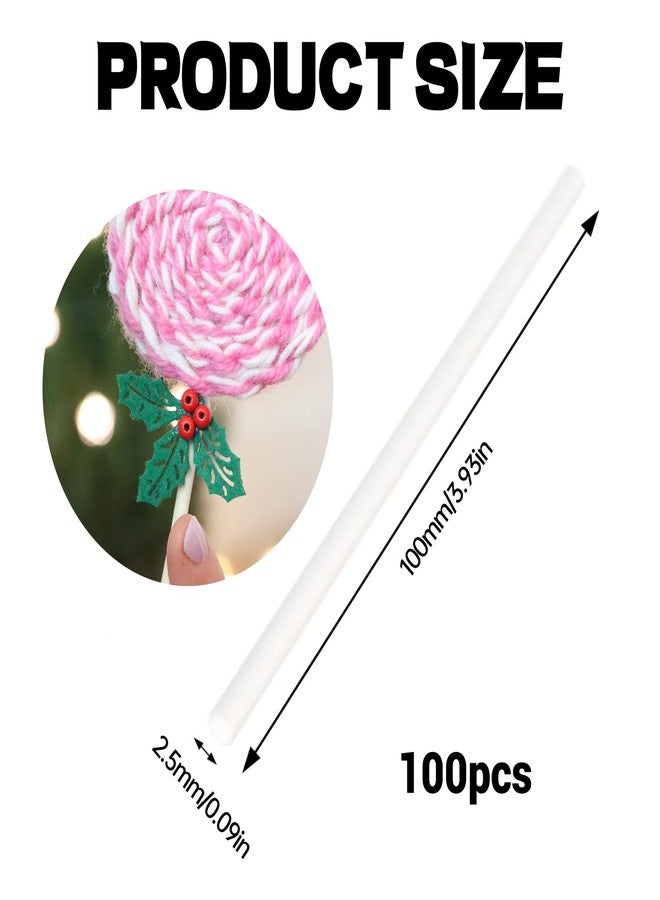 IVICOO Cake Pop Sticks,Lollipop Sticks,100pcs 4 Inch Candy Sticks,Used for Cake,Candy, Cookies, Chocolate. - Image 2
