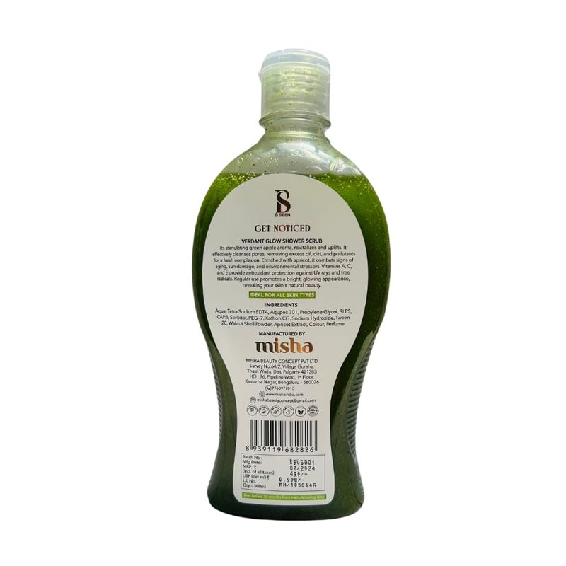 BSEEN B SEEN Verdent Glow Shower Scrub For Unisex Above 18 Years Size 500 ML - Image 4