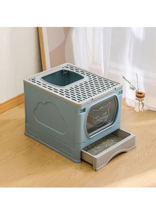 Large Foldable Cat Litter Box with Lid and Kitty Litter Scoop Drawer Front Entry & Top Exit Covered Kitten Box - pzsku/Z38CEC31A25DA827B3F4DZ/45/1744010106/13cbc436-69b3-4d1c-84bb-5e422c34a982