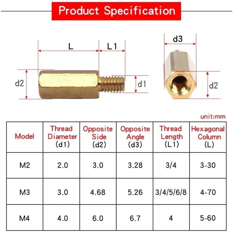 M3 براس هيكساجون ستاندوف PCB spacer 22mm أنثى-أنثى 5 قطع - Image 5