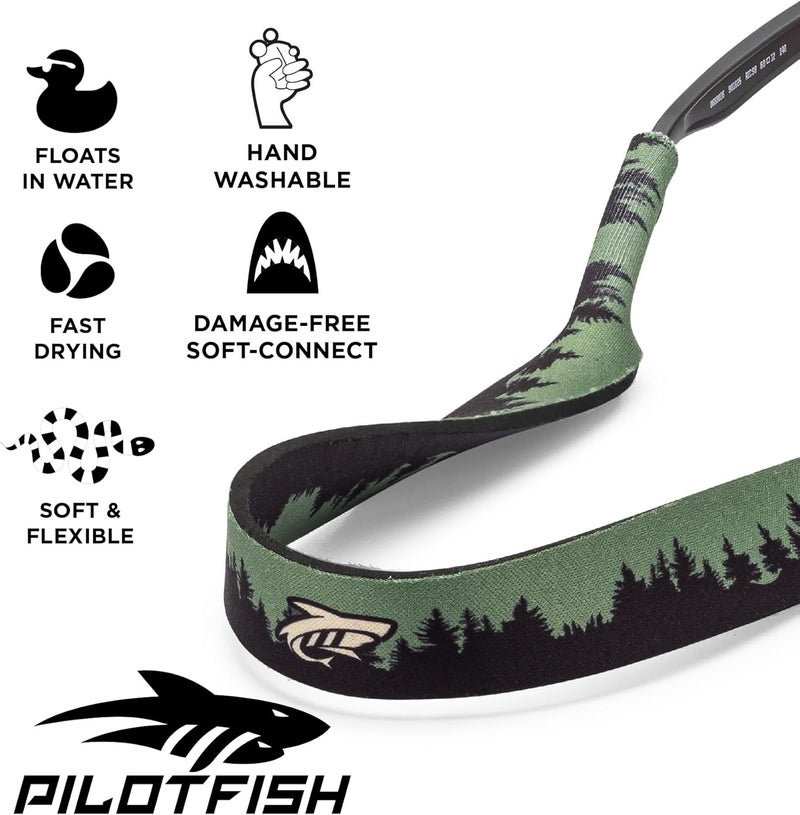 Pilotfish Neoprene Sunglasses Strap – Neoprene Eyewear Retainer, Secure Floating Sunglass Cord with Anti-Slip Ends - Image 2