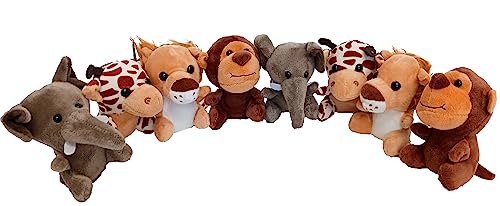 Dondor Plush Zoo Animals Lion Giraffe Monkey Elephant Super Soft Plush 8 Piece Set - Image 1