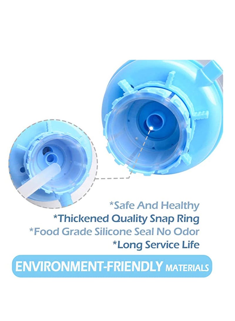 Zikra Hand Press Bottle Drinking Water Pump, Easy to Use Blue Gray Thickened Manual Hand Pressure Drinking Fountain Pressure Press Pump with an Extra Short Tube for Home Use with Cap - Image 4
