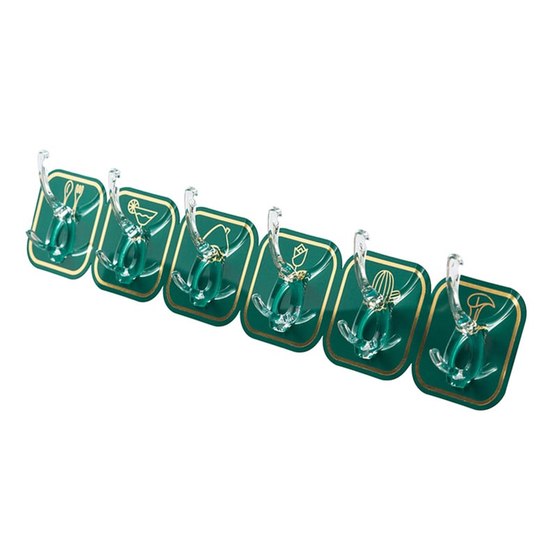 Long Strip Hook Wall Mount Punch Free Traceless Strong Adhesive Plastic for Kitchen Orange - Image 2