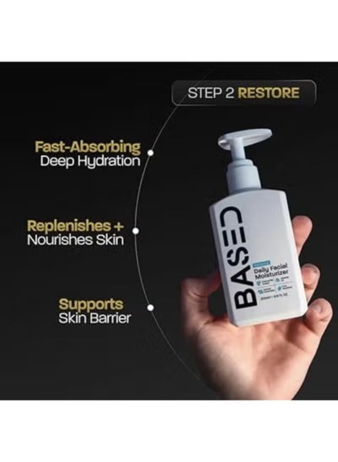 BASED BODYWORKS Men's Daily Face Moisturizer - Daily Facial Moisturizer with Squalane & Rosehip Oil - Strengthens Skin Barrier - All Skin Types (6.8 Fl Oz Pack of 1) - Image 3