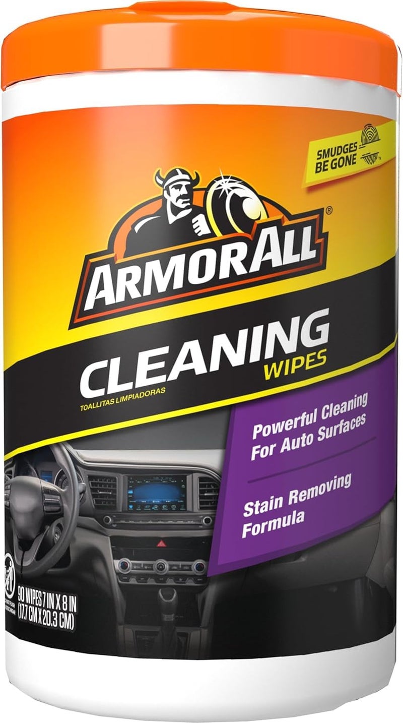 Armor All Car Cleaning Wipes, Wipes for Car Interior and Car Exterior, 90 Wipes Each - Image 1