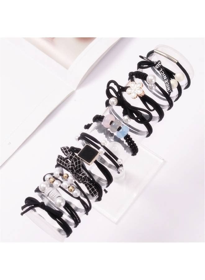 12-Pieces Faux Pearl Decor Cute Baby Girl's Hair Accessories Clips Elastic Hair Tie For Girls - Image 1