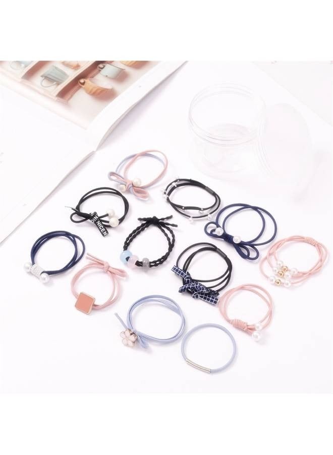 12-Pieces Faux Pearl Decor Cute Baby Girl's Hair Accessories Clips Elastic Hair Tie For Girls - Image 3