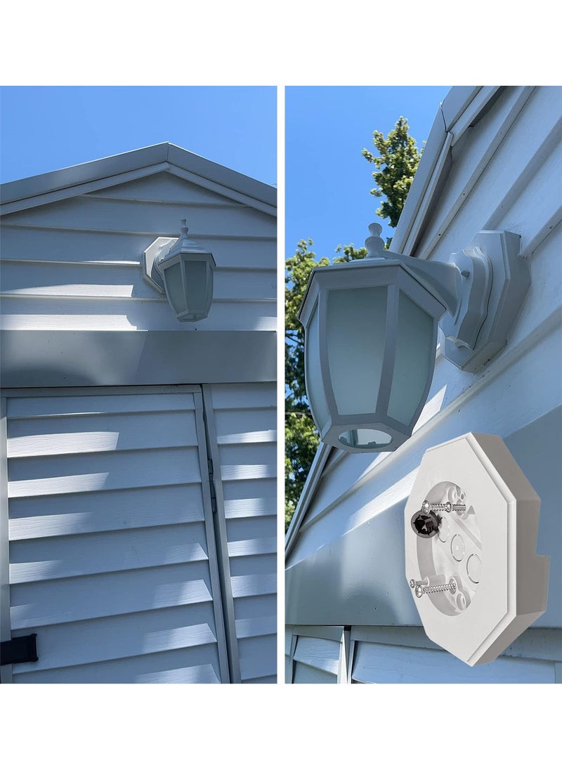 iMBAPrice iMBAPrice IMBA81411 White PVC Vertical Siding Lamp Octagon Mounting Kit with Builtin Electrical Box for 12 Inch 05 Outdoor Vertical Siding Lap 1Pack  - Image 4