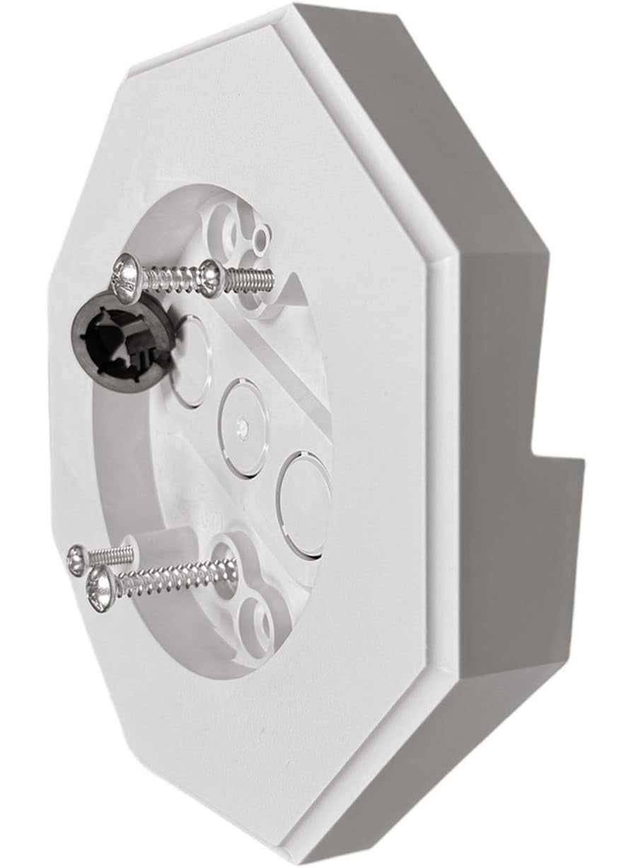 iMBAPrice iMBAPrice IMBA81411 White PVC Vertical Siding Lamp Octagon Mounting Kit with Builtin Electrical Box for 12 Inch 05 Outdoor Vertical Siding Lap 1Pack  - Image 1
