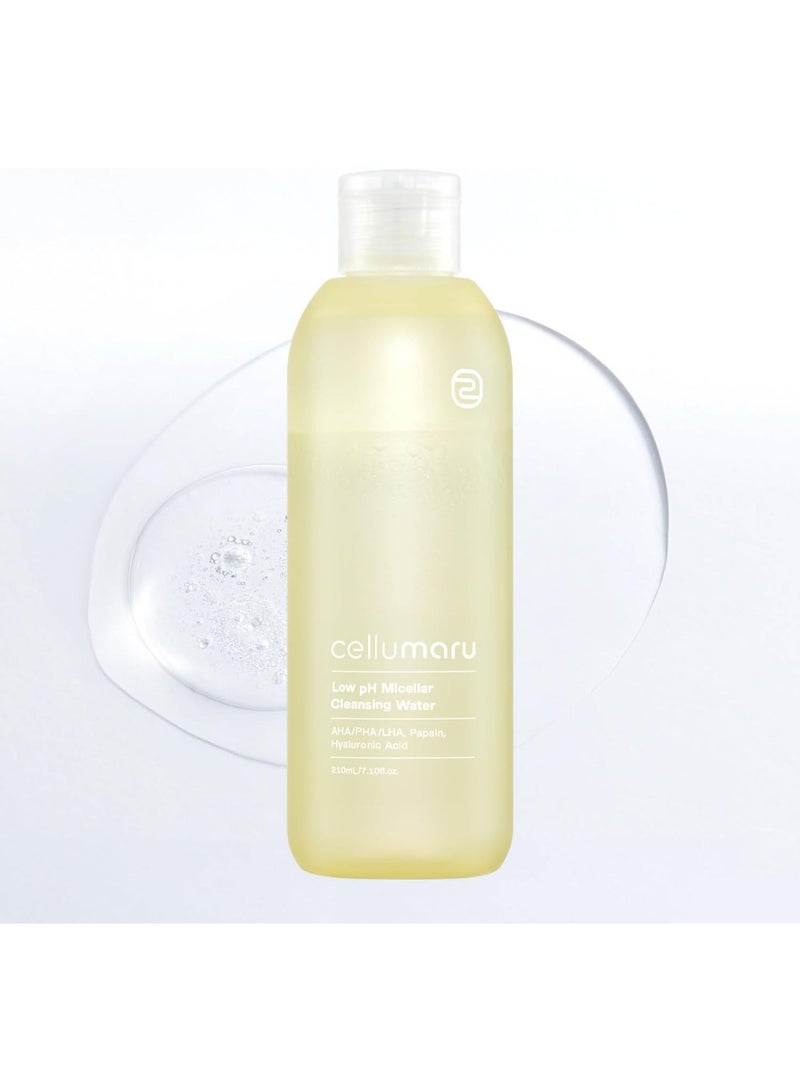 cellumaru Hyaluronic Waterful Micellar Cleansing Water 210ml | Gentle Makeup Remover with Hyaluronic Acid, AHA BHA PHA LHA | Low pH Face Cleanser - Image 1