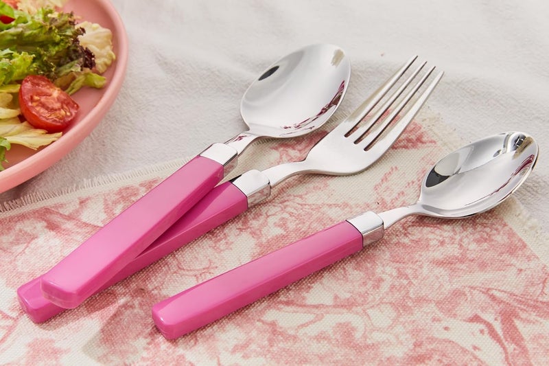 Annova ANNOVA Stainless Steel FlatwareCutlery Set  Color Handles  Dinner Forks Salad Forks Table Knives Tablespoons Teaspoons  Pink 20 Pieces - Image 5