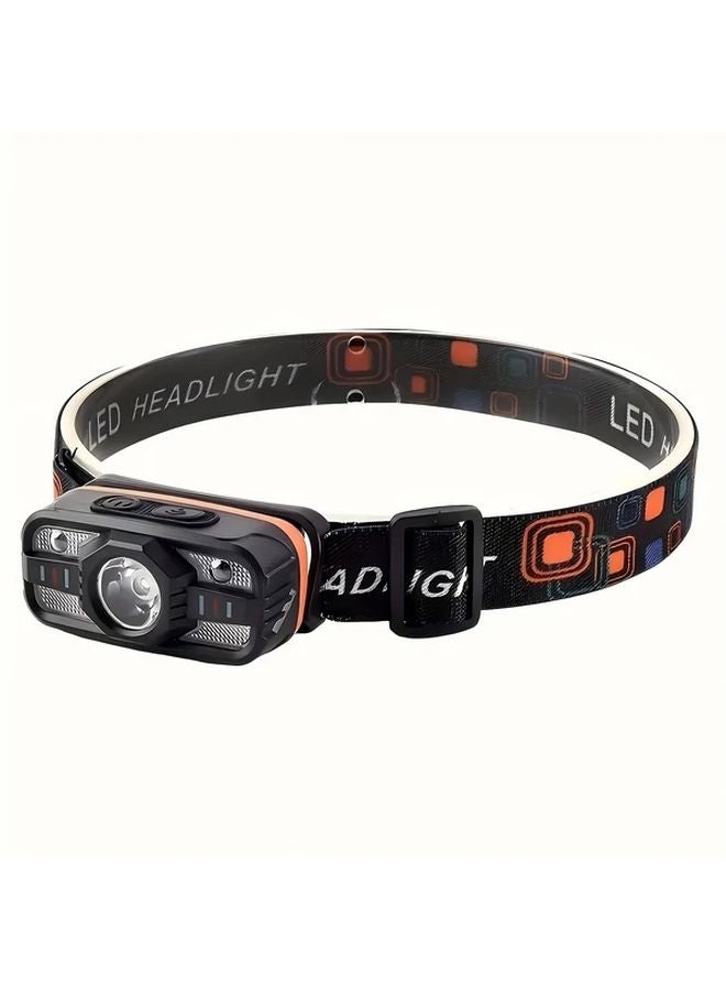 Model 113 USB Rechargeable Outdoor Camping Headlamp IP65 Waterproof Hands Free Light - Image 1