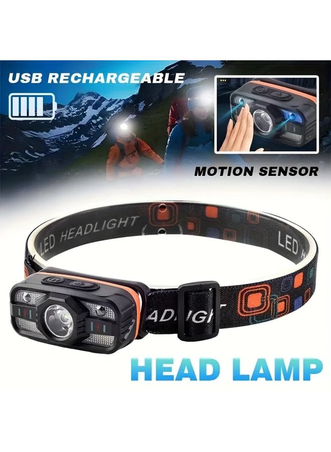 Model 113 USB Rechargeable Outdoor Camping Headlamp IP65 Waterproof Hands Free Light - Image 2
