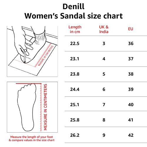 Denill Women's Comfortable Wedge Fashion Sandal Heel Flats (Gold)- UK-6 - Image 3