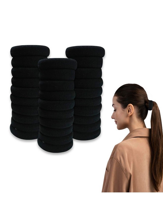 Temperia (30 Pcs) Hair Band For Women & Girls - Premium Rubber Band - Elastic Ponytail Hairband Ties Accessories - Black (Dn01) - Image 1