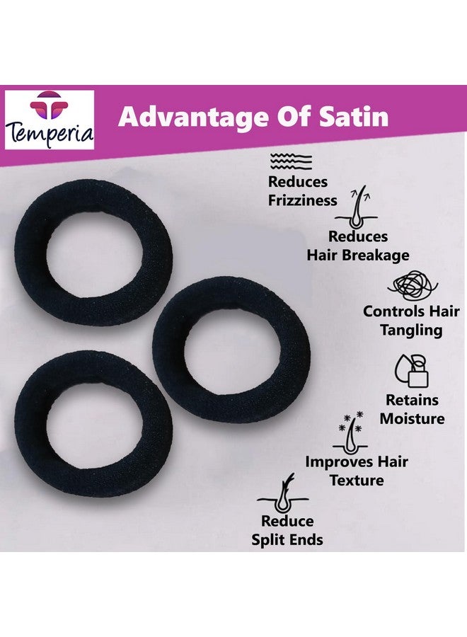 Temperia (30 Pcs) Hair Band For Women & Girls - Premium Rubber Band - Elastic Ponytail Hairband Ties Accessories - Black (Dn01) - Image 3