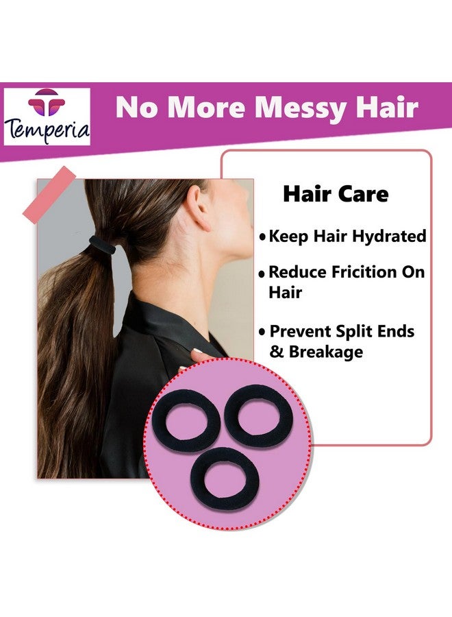 Temperia (30 Pcs) Hair Band For Women & Girls - Premium Rubber Band - Elastic Ponytail Hairband Ties Accessories - Black (Dn01) - Image 2