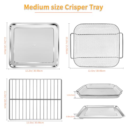 GCQFZ 3 Piece Sets Bakeware Basket Fry Rack for Emeril Lagasse 26 QT Convection Toaster Oven Extra Large Air Fryer, Food Grade Steel Air Fryer Replacement Parts Accessories - Image 2