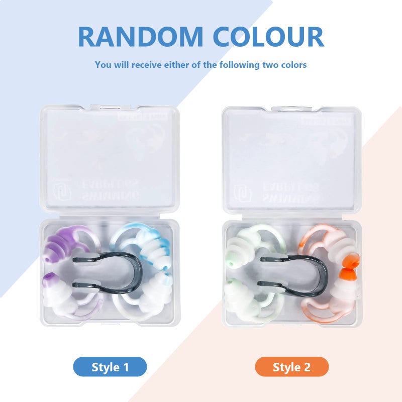 lysian Reusable Swimming Ear Plugs with Nose Clips -2 Pairs Silicone Swimmers Ear Plugs for Adult Water Surfing, Snorkeling, Sleeping and Shower - Image 4