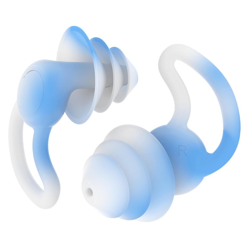 lysian Reusable Swimming Ear Plugs with Nose Clips -2 Pairs Silicone Swimmers Ear Plugs for Adult Water Surfing, Snorkeling, Sleeping and Shower - Image 1
