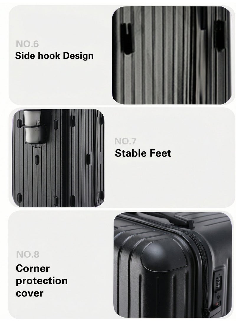 LIGHTGO 7610 black suitcase PC Suitcase Trunk case check in luggage 27inch with TSA travel case - Image 5