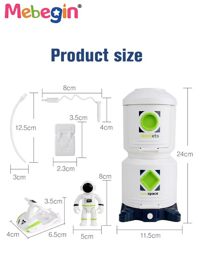 MEBEGIN 6 Pieces Space Station Toys, Adventure Spaceship Shuttle Toy Set with 1 Astronaut Figure, 1 Motorbike, 1 Bag and 2 Lines, Creative Rocketship Space Toys, Ideal Gift for Kids Aged 6+, 2 AA Batteries Required(Not Included)  - Image 2